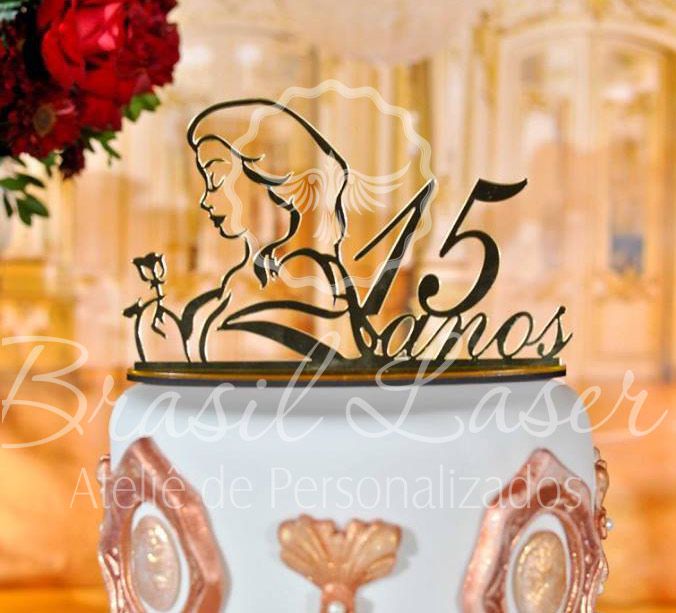 Topo de Bolo Topper de Bolo Personalizado Princesas Disney