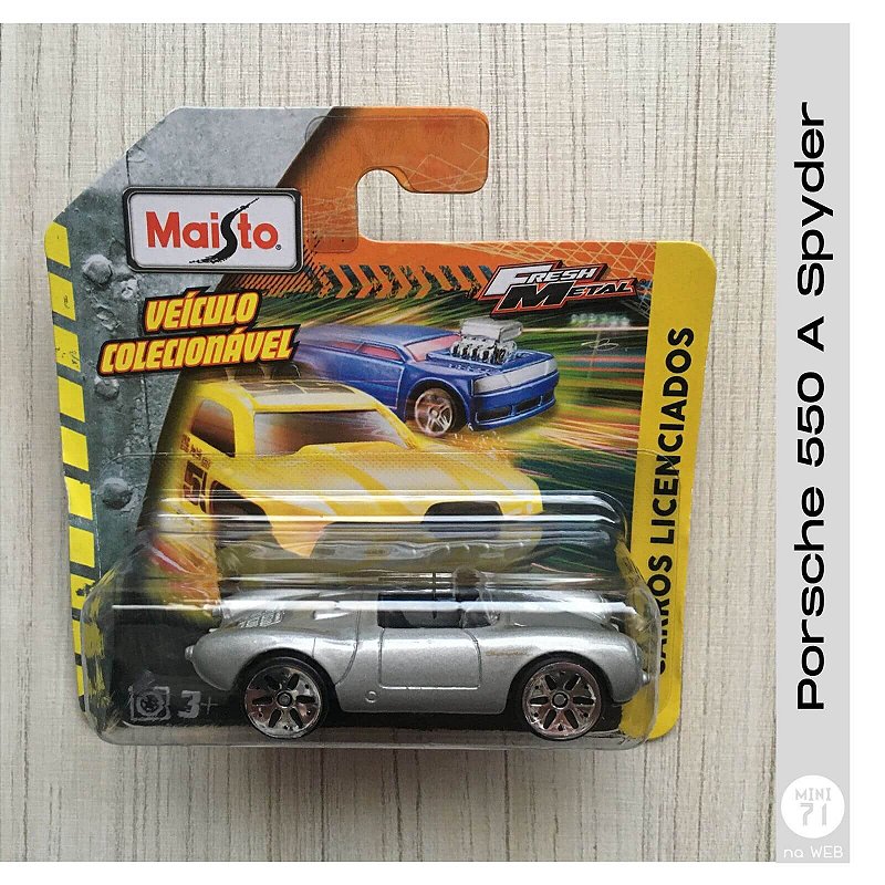 Porsche-550-A-Spyder-Prata-1-64-fresh-metal-maisto - Mini71 na Web