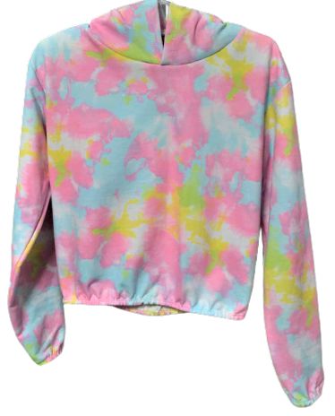 tie dye crop moletom com capuz sweatshirt