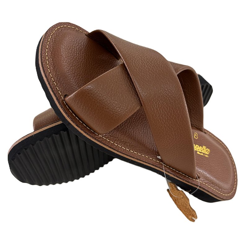 Chinelo cruzado Caramelo