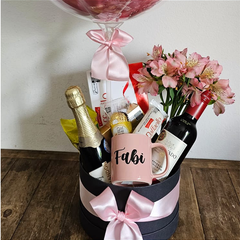 BOX CHANDON, VINHO, CHOCOLATE E CANECA