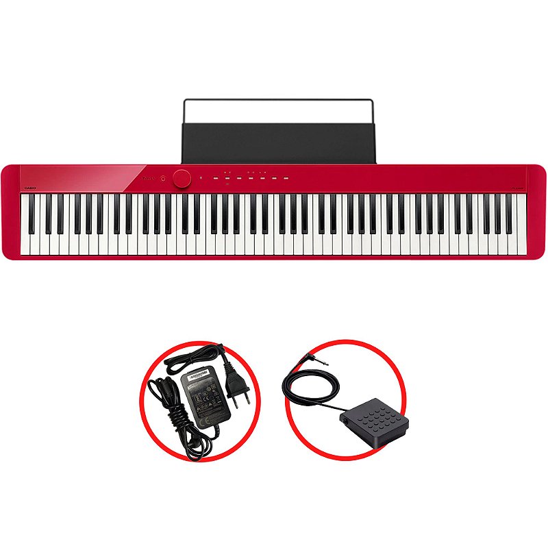 Piano Digital Casio PXS1100 Vermelho Bluetooth 88 Teclas- - Carneiro