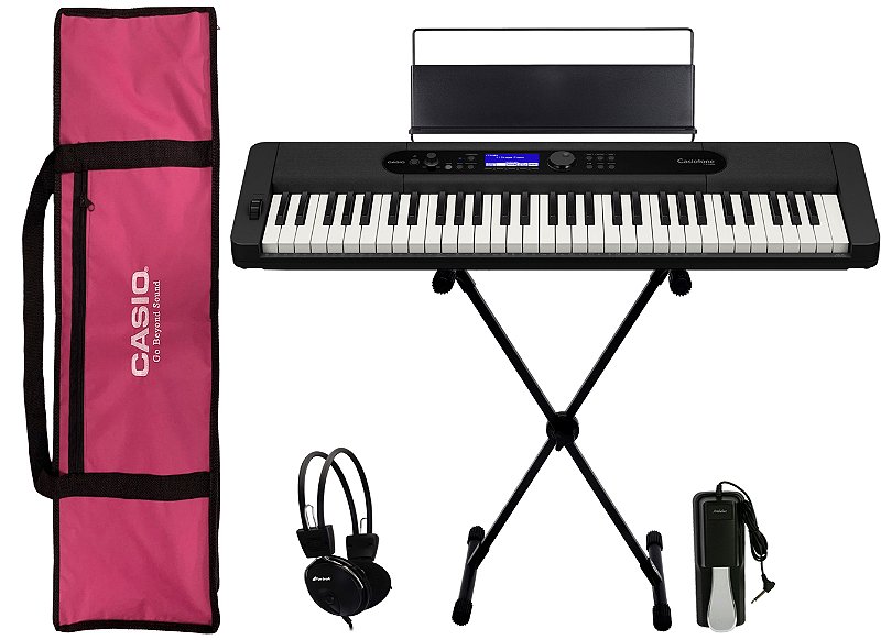 Kit Teclado Casio CT-S200 Vermelho USB 5/8 61 Teclas Completo Com Pedal  Sustain - Teclado Arranjador - Magazine Luiza