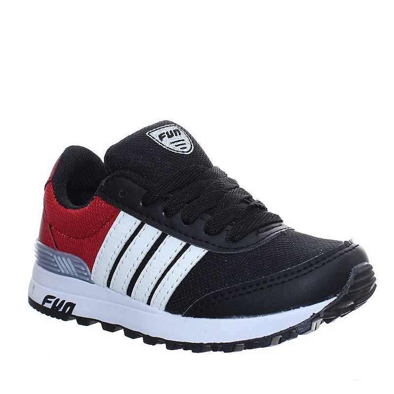 Tenis Infantil Masculino Preto Vermelho Casual - Loja de Calçados ...