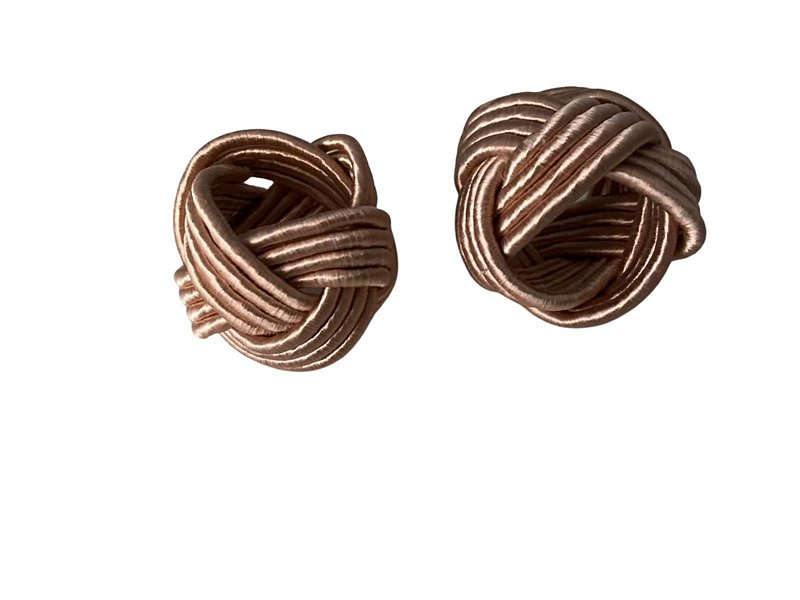 Conjunto com 4 porta-guardanapos Traccia rosa chá