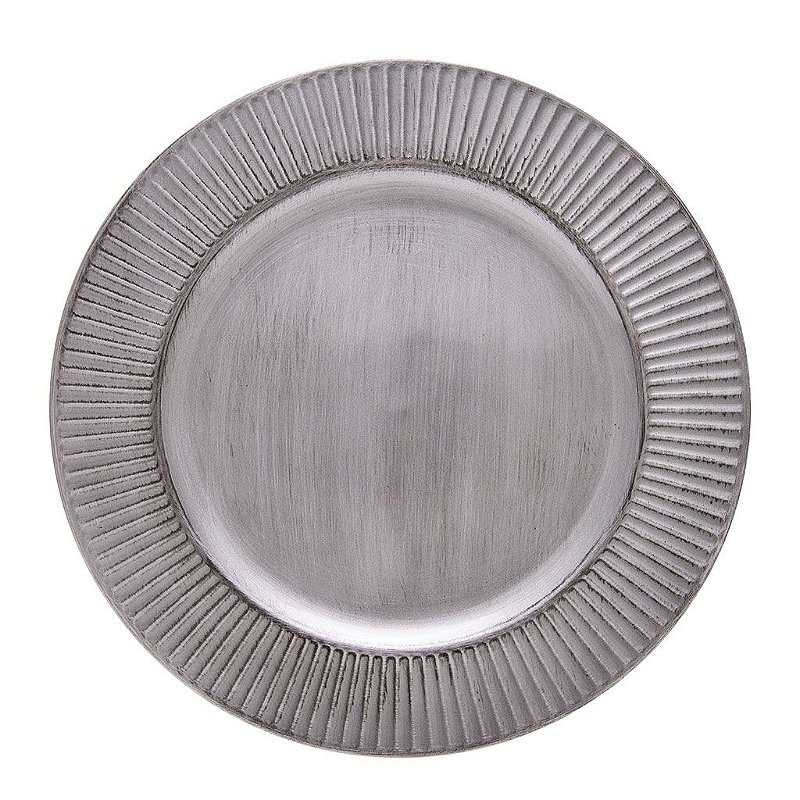 Sousplat Galles radial Silver Antique de 33cm