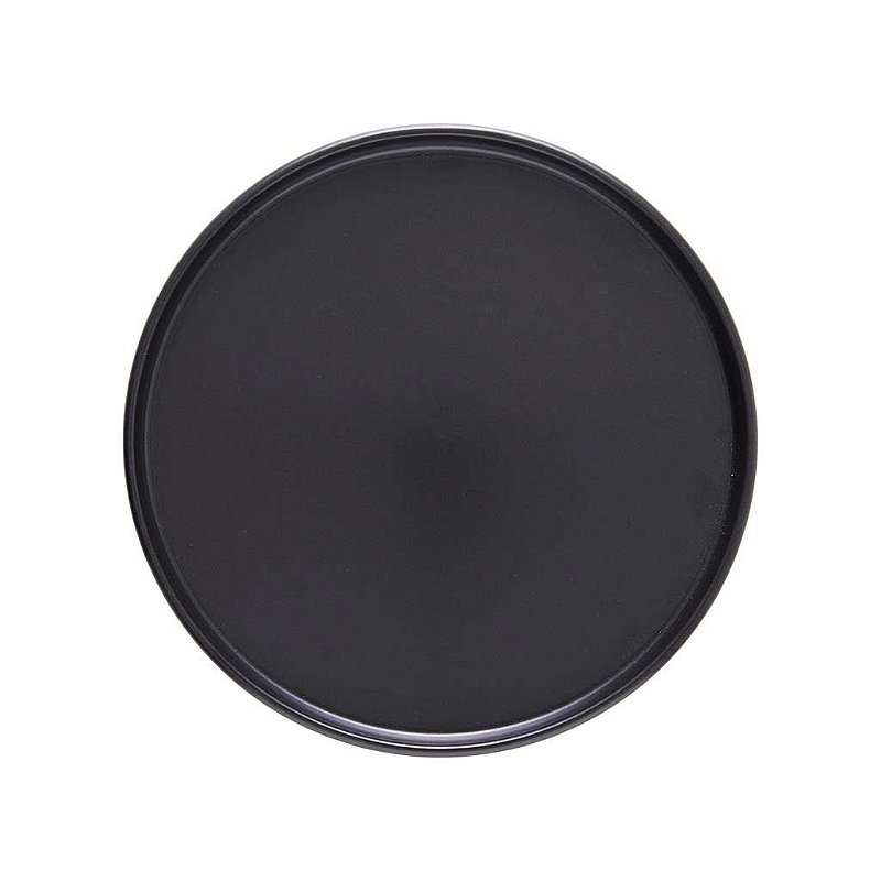 Prato sobremesa de cerâmica Edge preto