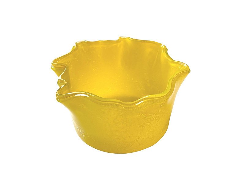 Cumbuca flor de vidro fundido amarela