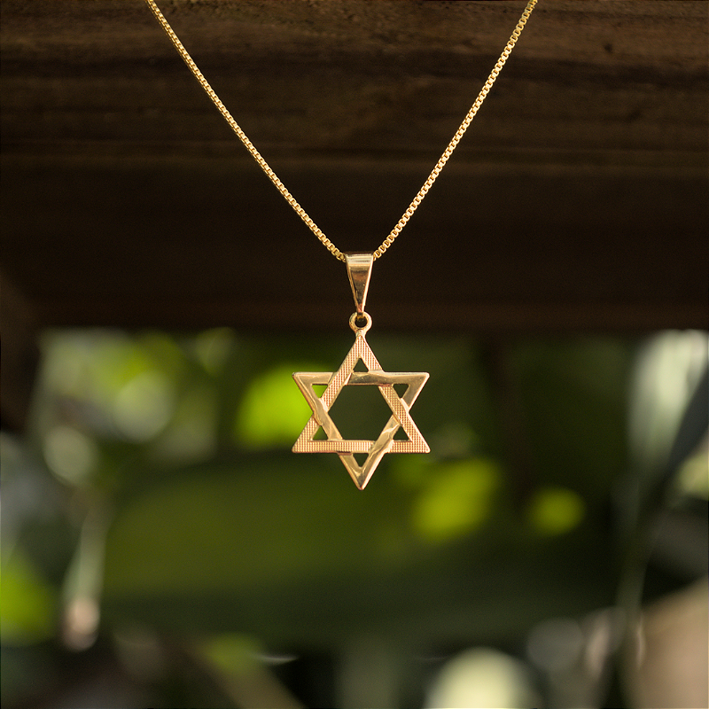 Colar Estrela de Davi - Banhado a Ouro 18K - Davar - Artigos judaicos