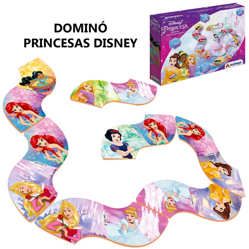 Kit 3 Jogos Princesas Disney Dominó QuebraCabeça e Bingo Toyster