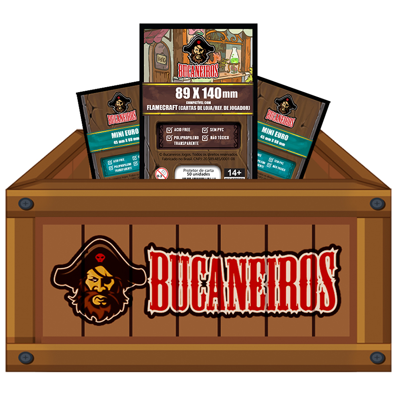 Kit de Sleeve para Flamecraft Bucaneiros Jogos Board Games (Jogos