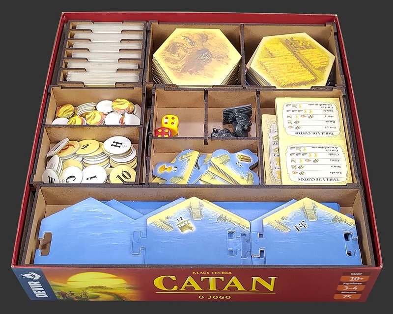 Organizador (INSERT MDF) para Catan - Versão DEVIR - Bucaneiros Jogos ...