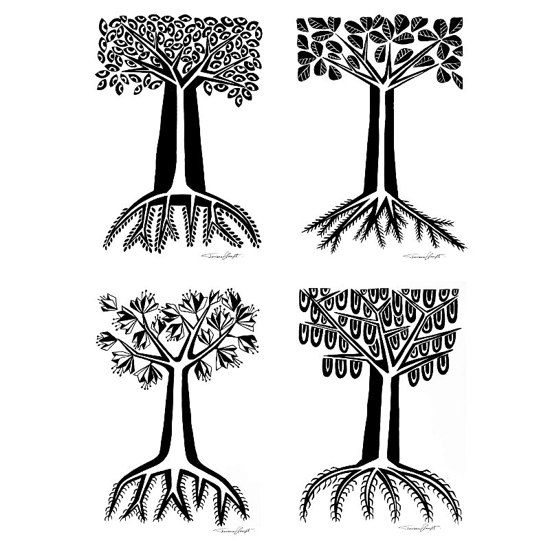 Conjunto de Reproduções Grandes "COPAS E RAÍZES" - SÉRIE 2