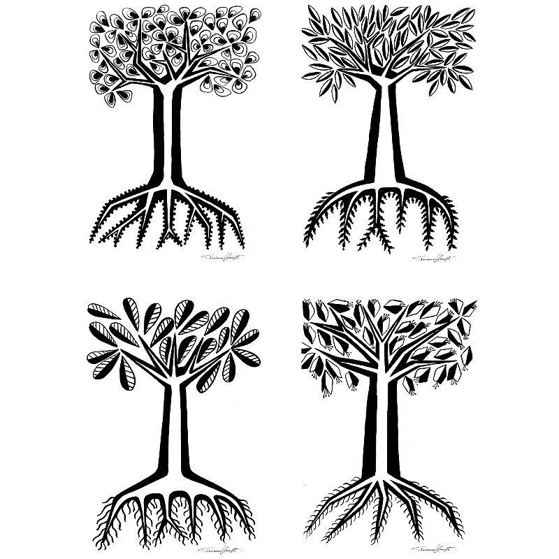 Conjunto de Reproduções Grandes "COPAS E RAÍZES" - SÉRIE 1