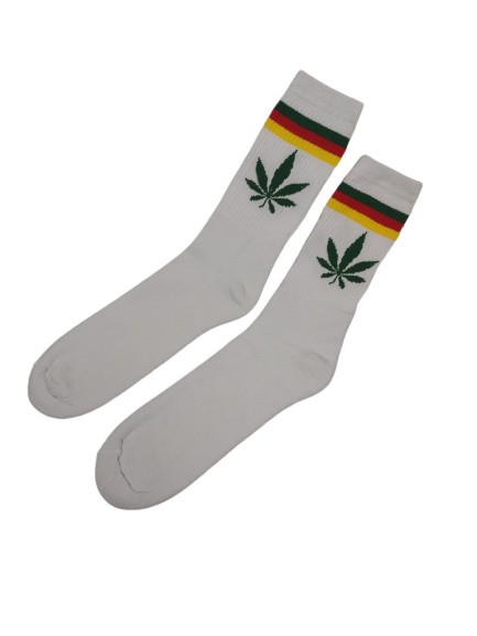Meias Cannabis - Branco - Zé Fumaça - Tabacaria e Head Shop