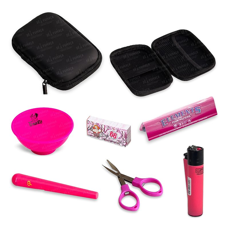 Kit Case Pequena - Rosa Pink - Zé Fumaça - Tabacaria e Head Shop
