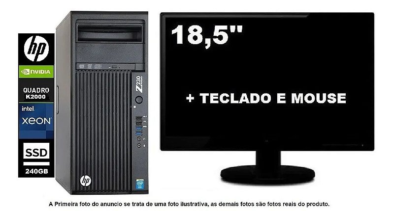 Workstation Hp Z230 Intel Xeon E3-1240 16gb HD 2Tb + SSD 240 - POP