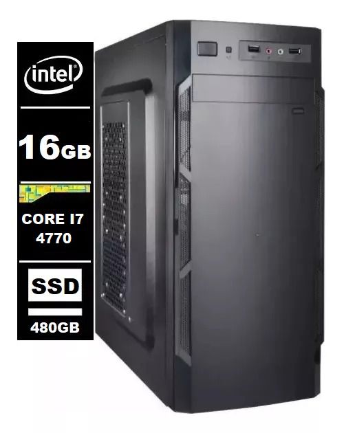 PC CPU INTEL I7 4770 4 GERAÇÃO 16GB RAM SSD 480GB GABINETE E FONTE 500W -  INFO3 INFORMÁTICA - PC GAMER SANTA EFIGENIA