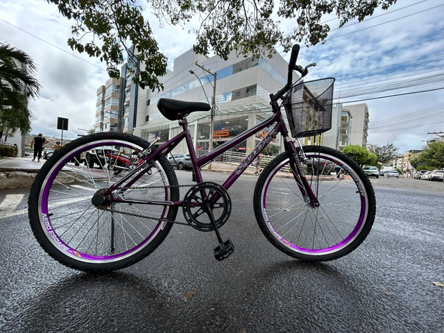 BICICLETA ARO (24) FEMININA COR ROXO S/MARCHA MARCA SANS GFS