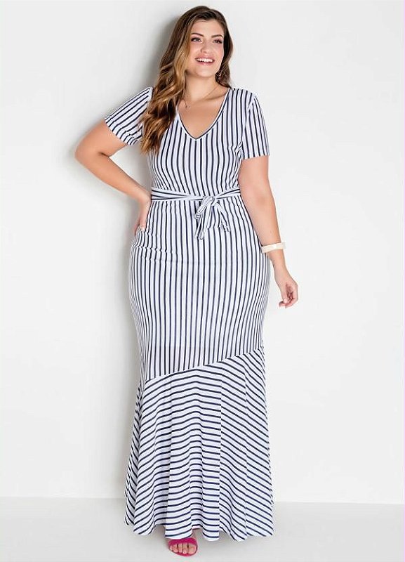 Vestido plus sales size listrado