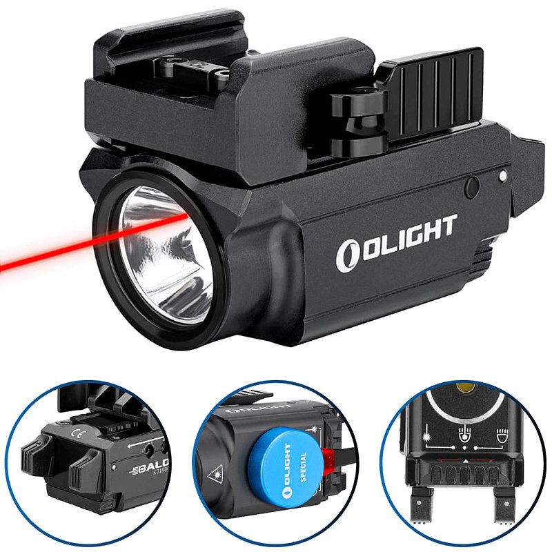 LANTERNA OLIGHT BALDR RL MINI - LASER VERMELHO - 600 LÚMENS
