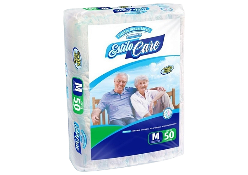 Pacotão Fralda Geriátrica  Adulto Estilo Care M com 50