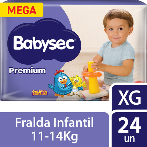 Fralda Infantil Babysec Galinha Pintadinha Premium XG c/24