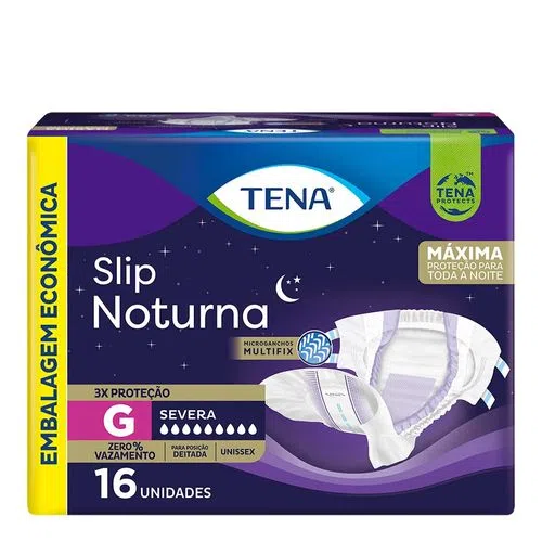 Fralda Tena Slip Noturna Geriátrica Severa C/16 tamanho M, G