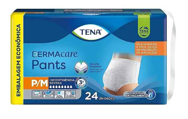 Fralda Calça Pacotão Tena Pants Dermacare P/M 24 Unidades