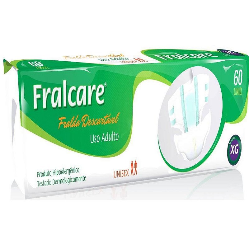 Fralda Descartável Adulto Luxo Geriátrica C/ 60 Unid. M,G,XG - Fralcare