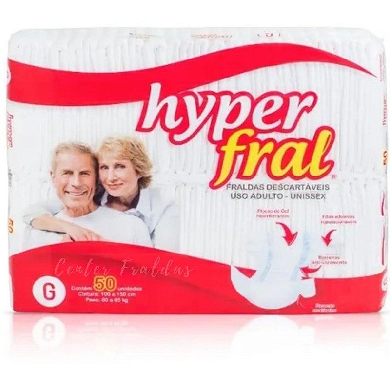 Fralda Geriátrica Adulto Hyperfral - Tam: M, G, XG