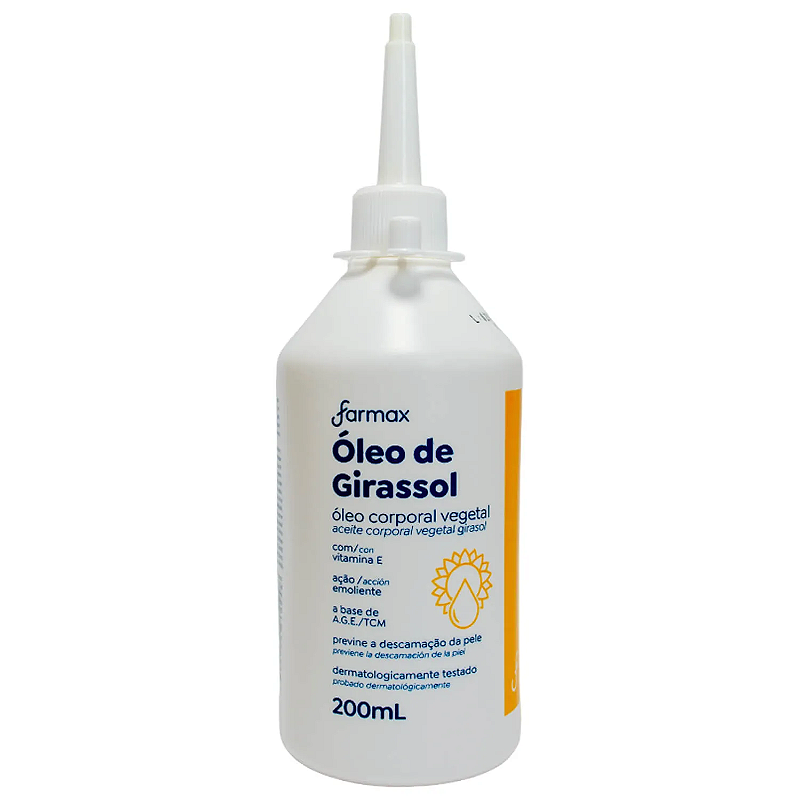 Óleo Corporal Farmax Girassol Com 200ml (com Vitamina E)