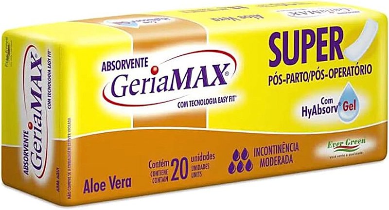 Absorvente Pós Parto Geriátrico Adulto Geriamax c/20 Unidade