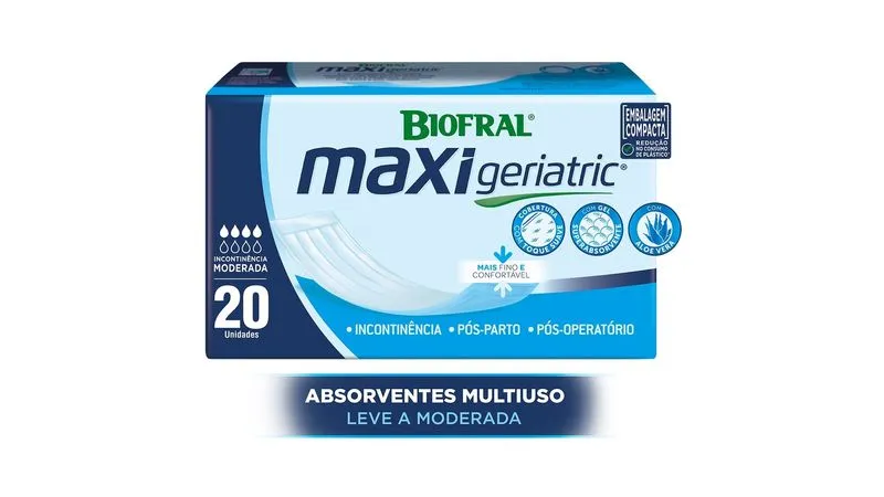 Absorvente Geriatrico Biofral Maxi Com 20 Unidades