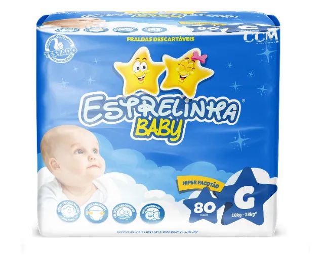 Fralda Infantil Pacotão Estrelinha Baby Tamanho: G com 80