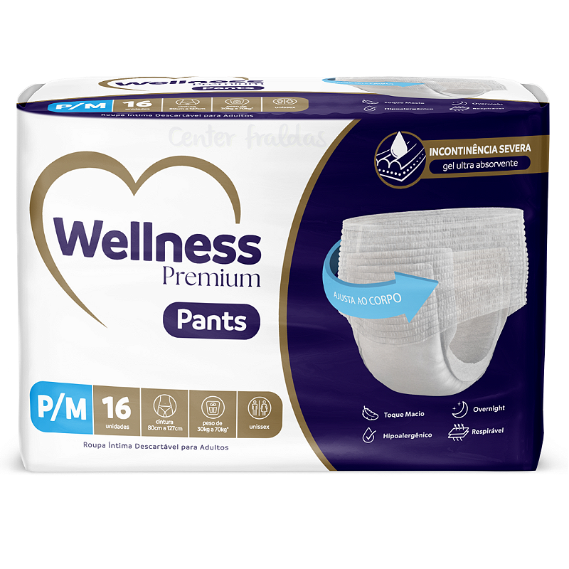 Fralda Geriatrica Adulto Pants Calça Wellness Premium P/M