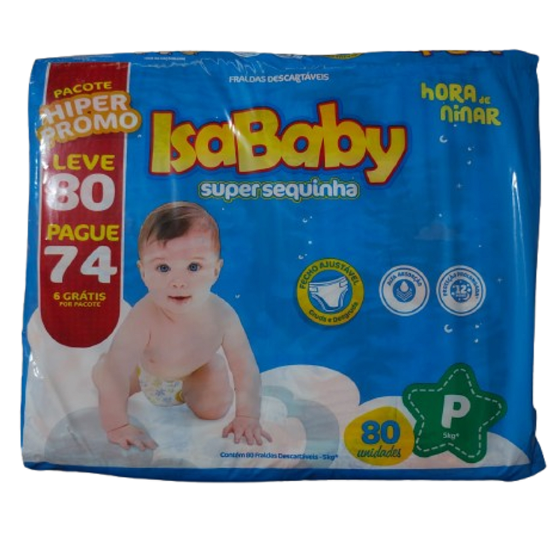 Isababy Fralda Infantil Descartavel super sequinha