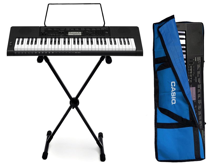 Kit Teclado Casio Iniciantes CTK-3500 Teclas Sensíveis Completo