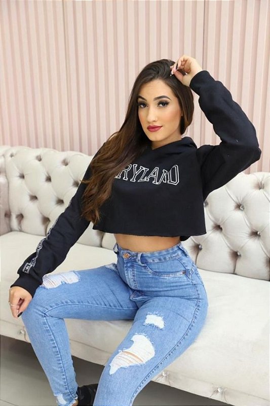 fashion nova cropped moletom com capuz
