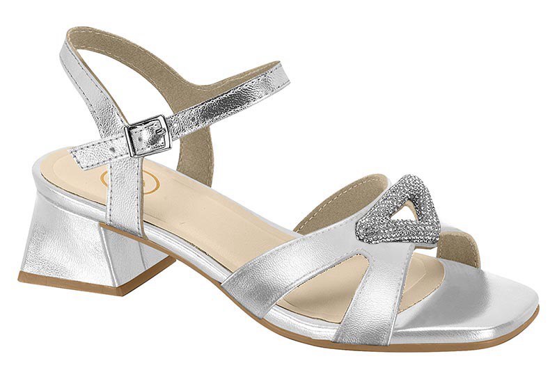 Sandália Infantil Molekinha Salto Bloco Prata – Alex