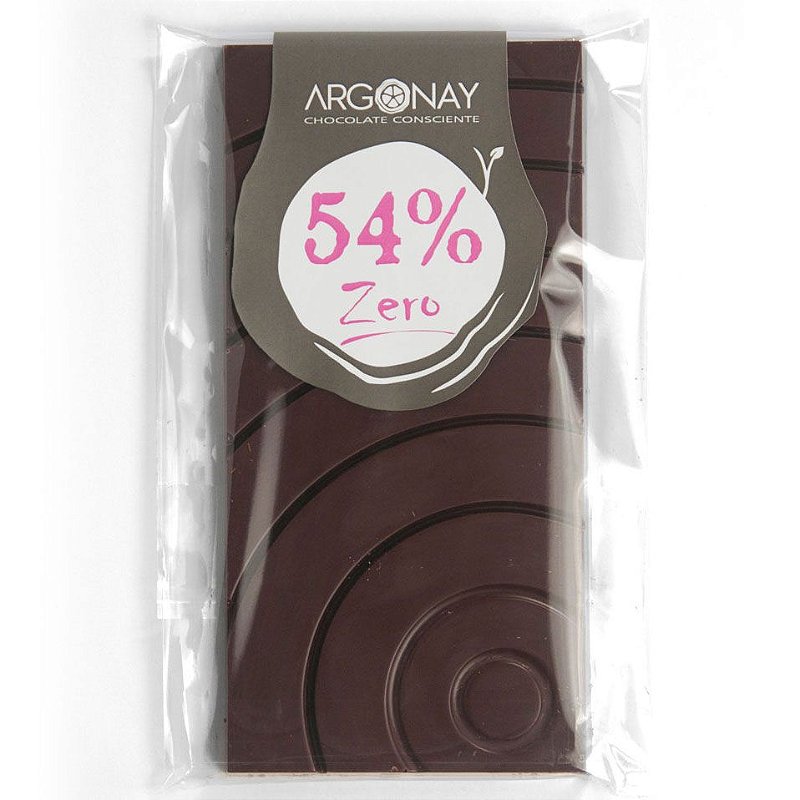 Barra de chocolate bean-to-bar 54% cacau - Zero açúcar - 100g