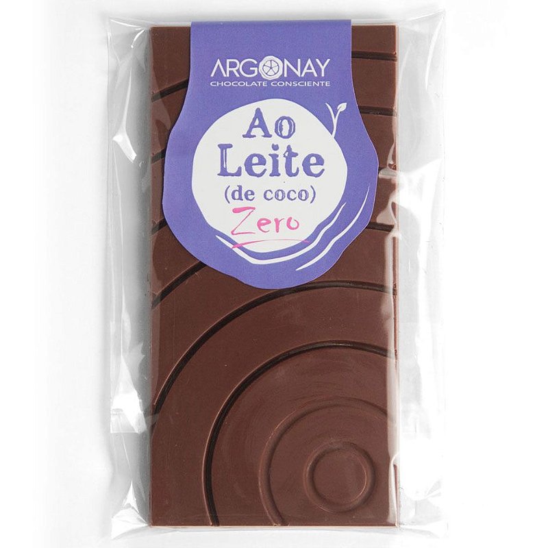 Barra de chocolate bean-to-bar ao leite de coco - Zero açúcar - 100g