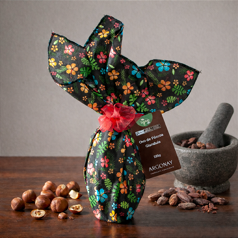 Ovo de Páscoa Gianduia Vegano (Avelã e Cacau) – 235g