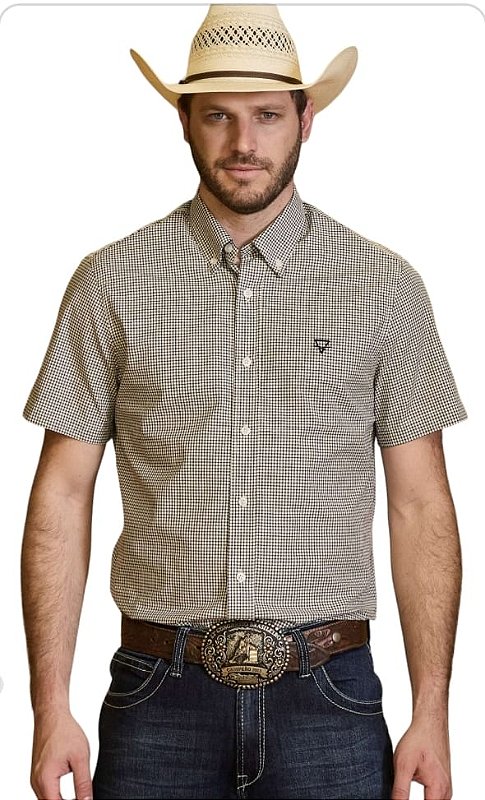 Camisa Xadrez Masculina Manga Curta - Self Western - Loja country feminina,  masculina e infantil - Moda country O Toro