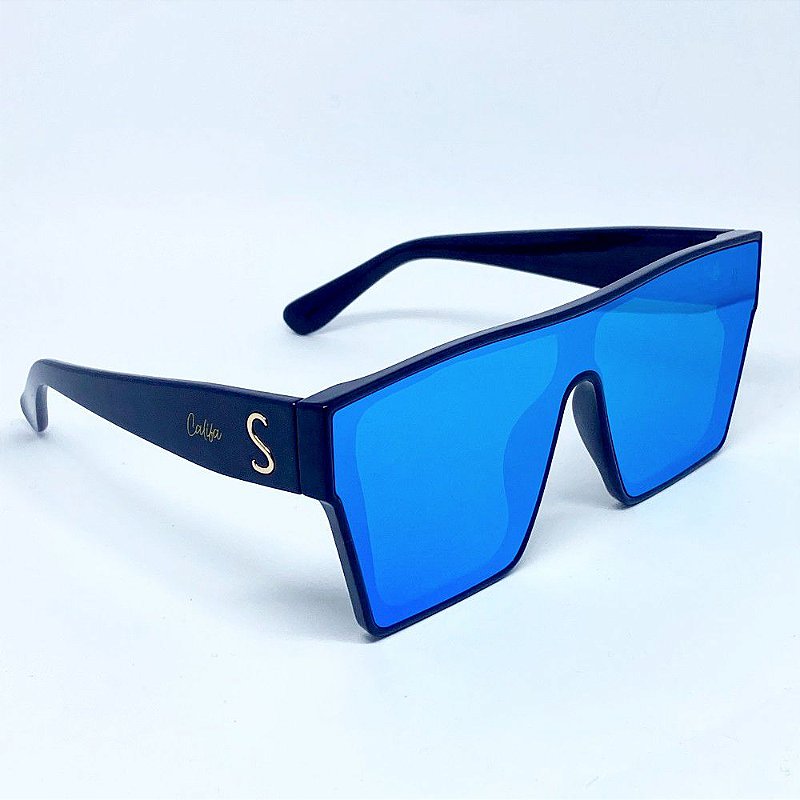 Oculos De Sol Saint Tropez Azul Marinho C Azul Espelhado Califa Brand