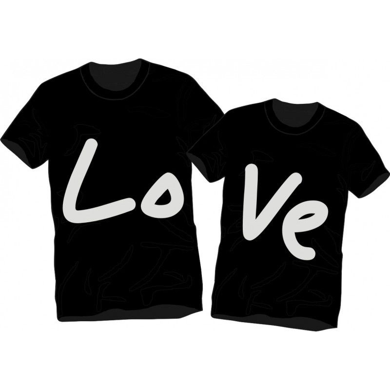 Kit com 2 Camisetas Namorados Love Casal - Malharia Ponto Sem No