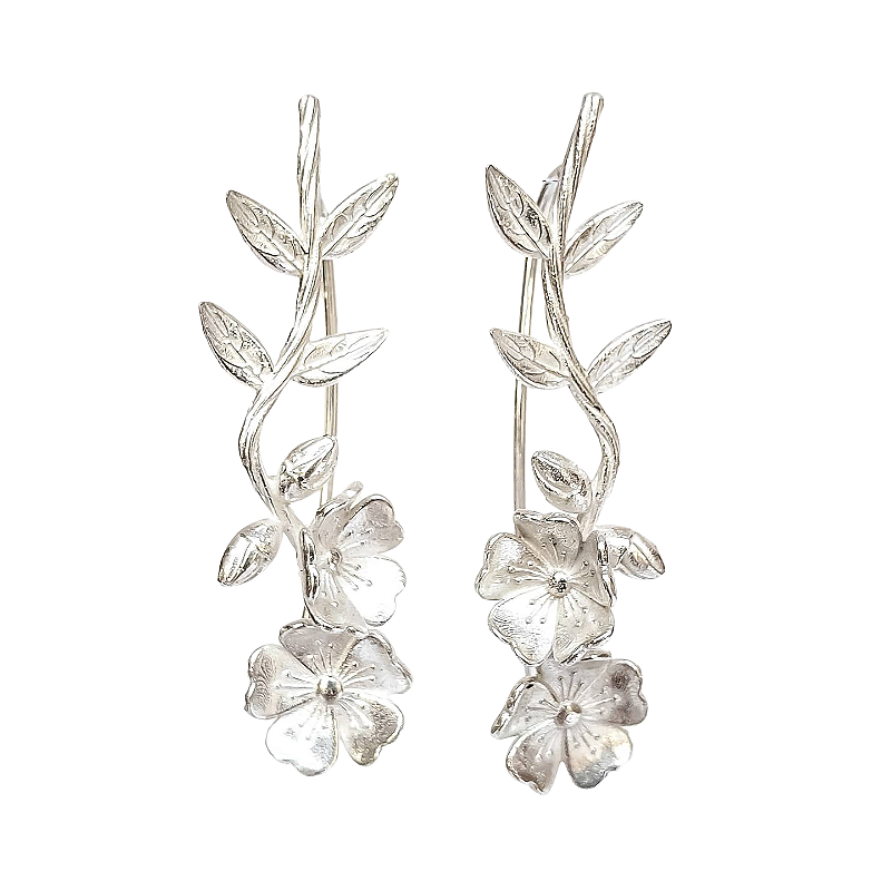 Brinco Cerejeira prata gancho