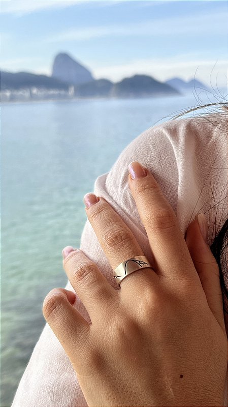 Anel Rio prata aberto