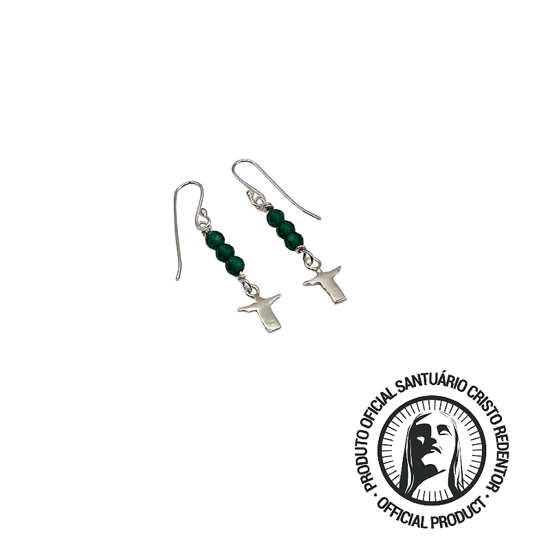 Brinco 3 pedras CRISTO REDENTOR