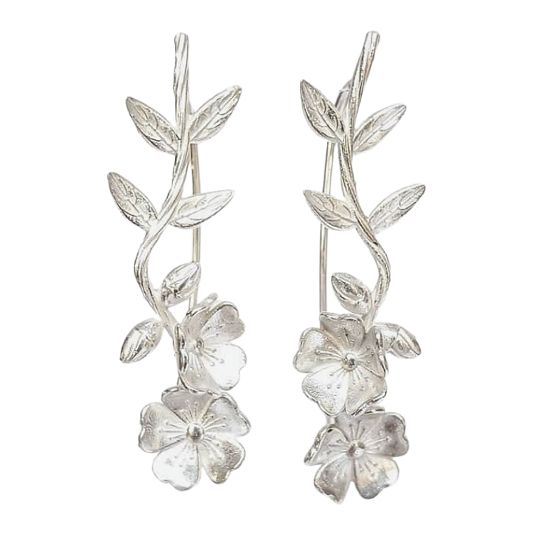 Brinco Cerejeira prata gancho